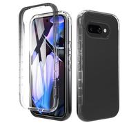 ESHUYI® Trasparente Cover per Google Pixel 9a Custodia in silicone a Antiurto 360° con Protezione per lo Schermo Integrata, Caso Protettivo Antineve e Antipolvere, Nero