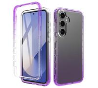 ESHUYI® Trasparente Cover per Samsung Galaxy S25 Custodia in silicone a Antiurto 360° con Protezione per lo Schermo Integrata, Caso Protettivo Antineve e Antipolvere, Viola