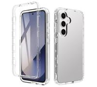 ESHUYI® Trasparente Cover per Samsung Galaxy S25 Custodia in silicone a Antiurto 360° con Protezione per lo Schermo Integrata, Caso Protettivo Antineve e Antipolvere, Trasparente