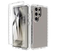 ESHUYI® Trasparente Cover per Samsung Galaxy S25 Ultra Custodia in silicone a Antiurto 360° con Protezione per lo Schermo Integrata, Caso Protettivo Antineve e Antipolvere, Trasparente