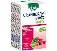 ESI, Cranberry Cyst Forte, Integratore Alimentare per la Funzionalità delle Vie Urinarie e il Drenaggio dei Liquidi Corporei, con D-Mannosio, a Base di Uva Ursina e Tè Verde, 16 Pocket Drink