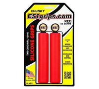 ESI Extra Grosso Silicone Mountain Manubrio Grips Rosso 130mm MTB Mtn Bicicletta