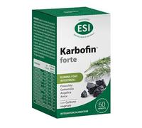 ESI, Karbofin Forte, Integratore Carbone Vegetale Gonfiore, Elimina i Gas Intestinali e Regolarizza l'Attività Intestinale, Con Finocchio, Camomilla e Anice, Vegan, Senza Coloranti, 60 Naturcaps