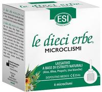ESI - Le Dieci Erbe Microclismi con Aloe Vera, Malva e Propoli, per la Regolarità del Transito Intestinale, Protegge e Dona Sollievo da Irritazione e Stipsi, 6x10 g