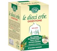ESI - Le Dieci Erbe No Acid, Integratore Alimentare a Base di Corallo Fossile e Papaya, Gusto Finocchio e Liquirizia, Aiuta la Digestione, Senza Glutine, 60 Tavolette Masticabili