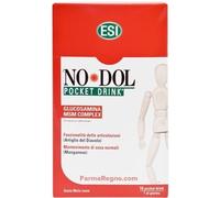 ESI - No-Dol, Integratore Alimentare a Base di Glucosamina, con Artiglio del Diavolo e Aloe Vera, per la Funzionalità Articolare, Gusto Mela Rossa, Senza Glutine, 16 Pocket Drink