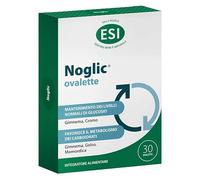 ESI Noglic, Integratore per il Controllo della Glicemia nel Sangue, con Gymnema Sylvestre, Cromo e Gelso Bianco, Stimola il Metabolismo dei Carboidrati, Riduce il Senso di Fame, 30 Ovalette