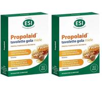 ESI - Propolaid Tavolette Masticabili, Caramelle Gola Gusto Miele con Propolis, Allevia le Infiammazioni del Cavo Orale, Contrasta Sintomi da Raffreddamento, Senza Glutine e Vegetariane, 30 Tavolette