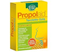 ESI - Propolaid Tavolette Masticabili, Caramelle Gola Gusto Zenzero con Propolis, Allevia le Infiammazioni del Cavo Orale, Contrasta Sintomi da Raffreddamento, Senza Glutine,Vegetariane, 30 Tavolette.