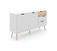Esidra, Delta, Credenza, Bianco (Bianco/Beige), 147 x 82 x 39 cm