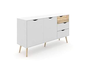 Esidra, Delta, Credenza, Bianco (Bianco/Beige), 147 x 82 x 39 cm