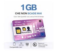 eSIM Solo Dati 100% anonima, pronta per l'utilizzo, Attivazione immediata via QR, utilizzabile in tutta Europa ed Italia, SENZA SCADENZA. Nessun documento - Ideale per IoT, telecamere e router. (1GB)