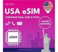 eSIM USA Nativa - Compatibile con T-Mobile | Dati 5G illimitati negli Stati Uniti | Chiamate e SMS illimitati | Validità 30 giorni | Consegna immediata via e-mail