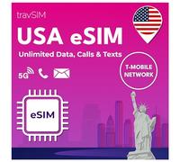 eSIM USA Nativa - Compatibile con T-Mobile | Dati 5G illimitati negli Stati Uniti | Chiamate e SMS illimitati | Validità 14 giorni | Consegna immediata via e-mail