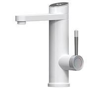 ESIP Rubinetto per lavabo,3000W scaldabagno istantaneo integrato,120° Girevole miscelatore lavabo bagno Bianco,IPX4 impermeabile scalda acqua elettrico istantaneo,Rubinetto Bagno Lavabo