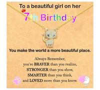 Esirly Happy 4th 5th 6th 7th 8th 9th 10th 11th 12th Birthday Gifts Cat Collane placcate in oro 18k, regalo per ragazze, figlia, nipote, 18 inches, Placcato oro, Zirconie sintetico