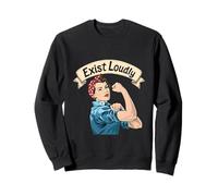 Esistere Loudly Rosie The Riveter Femminista Rosey Rosy Retro Felpa