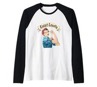 Esistere Loudly Rosie The Riveter Femminista Rosey Rosy Retro Maglia con Maniche Raglan