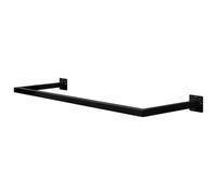 eSituro Appendiabiti a Parete Rettangolo, Appendiabiti da Parete, in Tubo Industriale, Salvaspazio, per Corridoio Cucina Soggiorno Bagno, Portata 50 kg, 114x6,5x30 cm, Nero