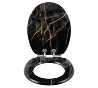 eSituro Copriwater Universale a Forma di “O”, Tavoletta WC Ammortizzata, Sedile WC a Sgancio Rapido, in Legno MDF con Motivi Colorati, Distanza tra Fori di Montaggio 105-205 mm