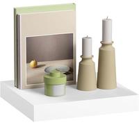 eSituro Mensola da Muro Nera in MDF, Mensola Cucina Salvaspazio, con Staffa Metallica Invisibile, Decorazione per Soggiorno, Camera da Letto, Bagno, 25x22,9x3,8 cm