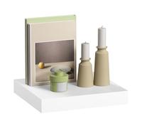 eSituro Mensola da Muro Nera in MDF, Mensola Cucina Salvaspazio, con Staffa Metallica Invisibile, Decorazione per Soggiorno, Camera da Letto, Bagno, 25x22,9x3,8 cm