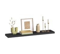 eSituro Mensola da Muro Nera in MDF, Mensola Cucina Salvaspazio, con Staffa Metallica Invisibile, Decorazione per Soggiorno, Camera da Letto, Bagno, 110x22,9x3,8 cm