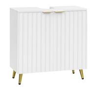 eSituro Mobile da Bagno Sottolavello, Indipendente per Bagno con Ante e Ripiano Regolabile, Mobile da Moderno, Ritaglio per Sifone 12x20cm