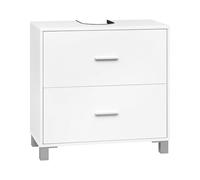 eSituro Mobile da Bagno Sottolavello, Mobile da Pavimento per Bagno, con 2 Cassetti, 60x30x60 cm, Bianco