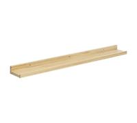 eSituro Scaffali Galleggianti in Legno, Mensole Sospese a Parete con Deflettore per Camera da Letto/Soggiorno/Cucina/Bagno/Corridoio, Portata di 10kg, Colore Legno Naturale, L80xP10xH4cm, SWS0378