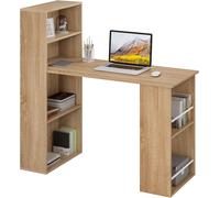 eSituro Scrivania con Libreria, Scrivania da Ufficio con 6 Ripiani, Tavolo da La