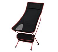 eSituro Sedia da Campeggio Pieghevole Ultra Leggera, Portatile con Borsa per Pesca, Spiaggia, Escursionismo, Viaggio, Picnic - Carico 110kg, Nero+Rosso (1PC)