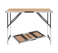 eSituro Tavolo da Campeggio Regolabile in Altezza (73-94 cm), Pieghevole Salvaspazio in Alluminio, Tavolo da Giardino, Picnic, Leggero, Rovere 100x60x94 cm