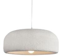 ESIYUVO Lampada a sospensione a tamburo bianco Lampada a sospensione moderna e minimalista per la casa Corpo della lampada creativo scolpito a mano Lampada a sospensione regolabile nordica
