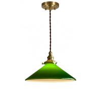 ESIYUVO Lampadario retrò in vetro verde