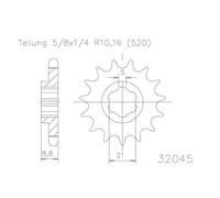 ESJOT catena pinion, 14 denti