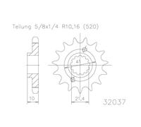 ESJOT catena pinion, 15 denti