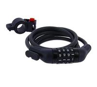 esKapad Antifurto Bicicletta Spirale, Codice 4 cifre, Diam=8 mm/L=1,5 m + Supporto