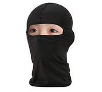 Eskvom - Passamontagna per bambini, maschera da sci, sottile per casco e collo, per ragazzi e ragazze, colore nero