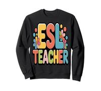 ESL Teacher Groovy Floral Retro Felpa