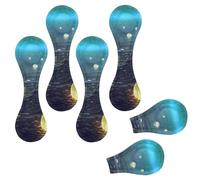 Eslifey 6 segnalibri magnetici a forma di barca a remi, lune luminose, paesaggi notturni, in pelle, accessori per libri, studenti, insegnanti, lettura