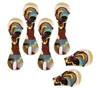 Eslifey 6 segnalibri magnetici con donne africane, in pelle, accessori per libri, per studenti, insegnanti e letture