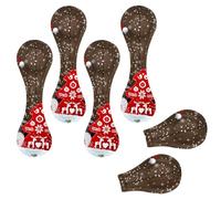 Eslifey 6 segnalibri magnetici, elfi nordici natalizi in piedi, in legno, marrone, cuore in neve, segnalibro in pelle, accessori per libri, per studenti, insegnanti, lettura