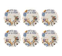 Eslifey 6 spille da 5,6 cm con spilla, vintage, con scritta "Let's Go for a Ride", per artigianato, fai da te, progetti scolastici