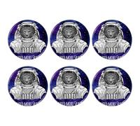 Eslifey 6 spille rotonde da 5,6 cm con spilla, con scritta "I Need More Space Galaxy Purple Round Craft Buttons for Craft Supplies, DIY Badges Pins and School Projects