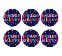 Eslifey 6 spille rotonde da 5,6 cm con spilla, pace e amore, per artigianato, spille fai da te, progetti scolastici