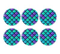Eslifey 6 spille rotonde da 5,6 cm con spillo, colorate squame di sirena, bottoni artigianali per forniture artigianali, spille fai da te, progetti scolastici