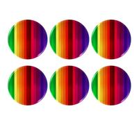 Eslifey 6 spille rotonde da 5,6 cm con spillo, colorate strisce arcobaleno dipinte rotonde per artigianato, spille fai da te, progetti scolastici