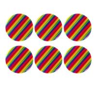 Eslifey 6 spille rotonde da 5,6 cm con spillo, motivo a strisce colorate arcobaleno rosse gialle rotonde per forniture artigianali, spille fai da te, progetti scolastici