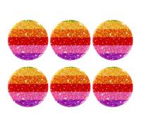 Eslifey 6 spille rotonde da 5,6 cm con spillo, strisce glitterate colorate, per artigianato, spille fai da te, progetti scolastici